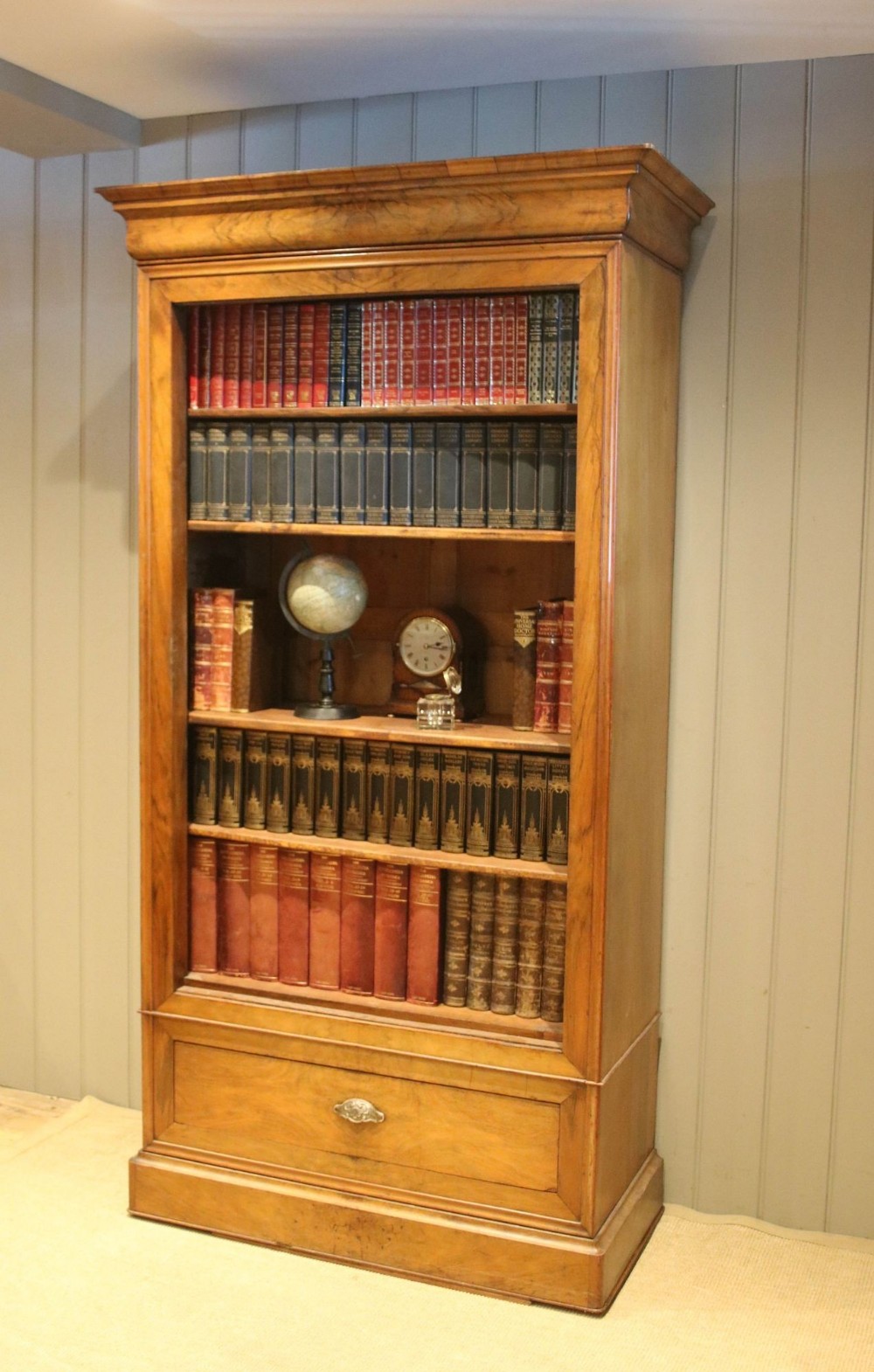 Substantial Walnut Open Bookcase