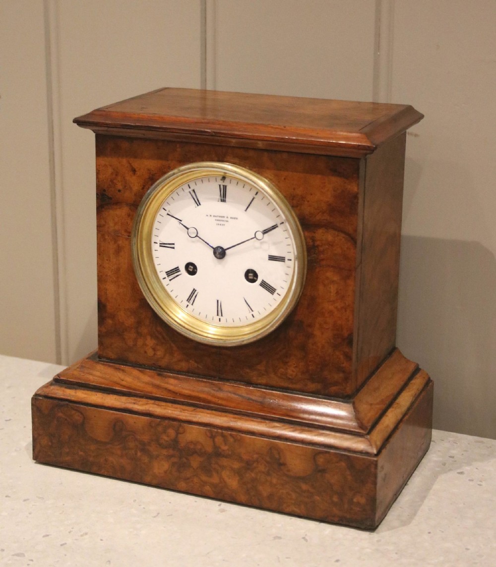 Burr Walnut Mantel Clock