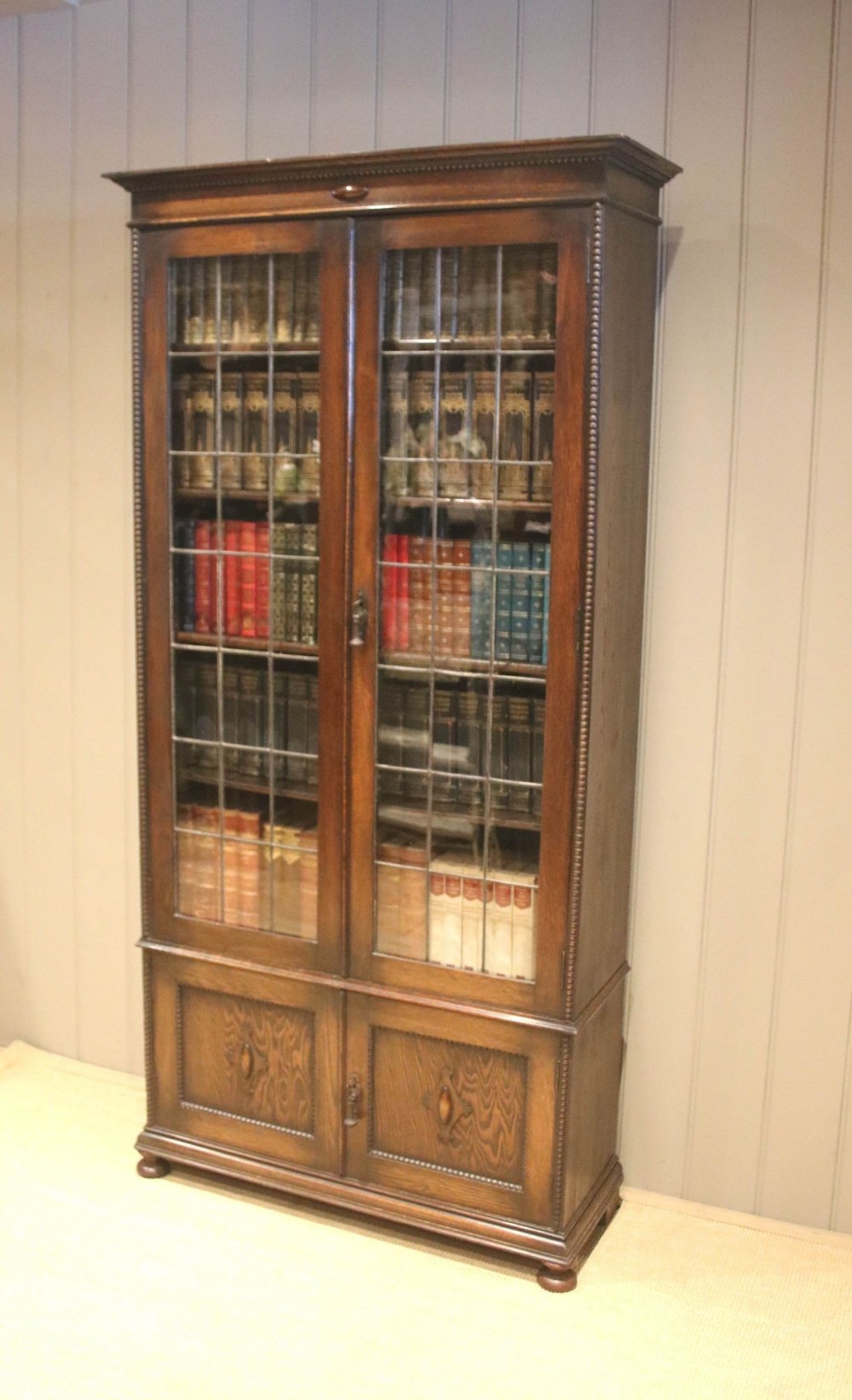 Oak Glazed Cabinet Bookcase