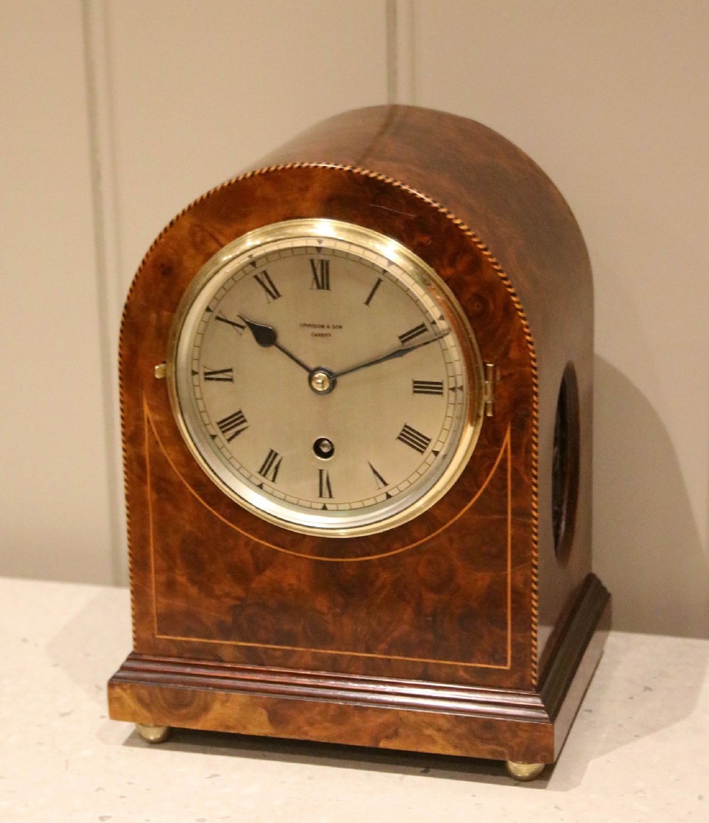 Walnut Dome Top Mantel Clock