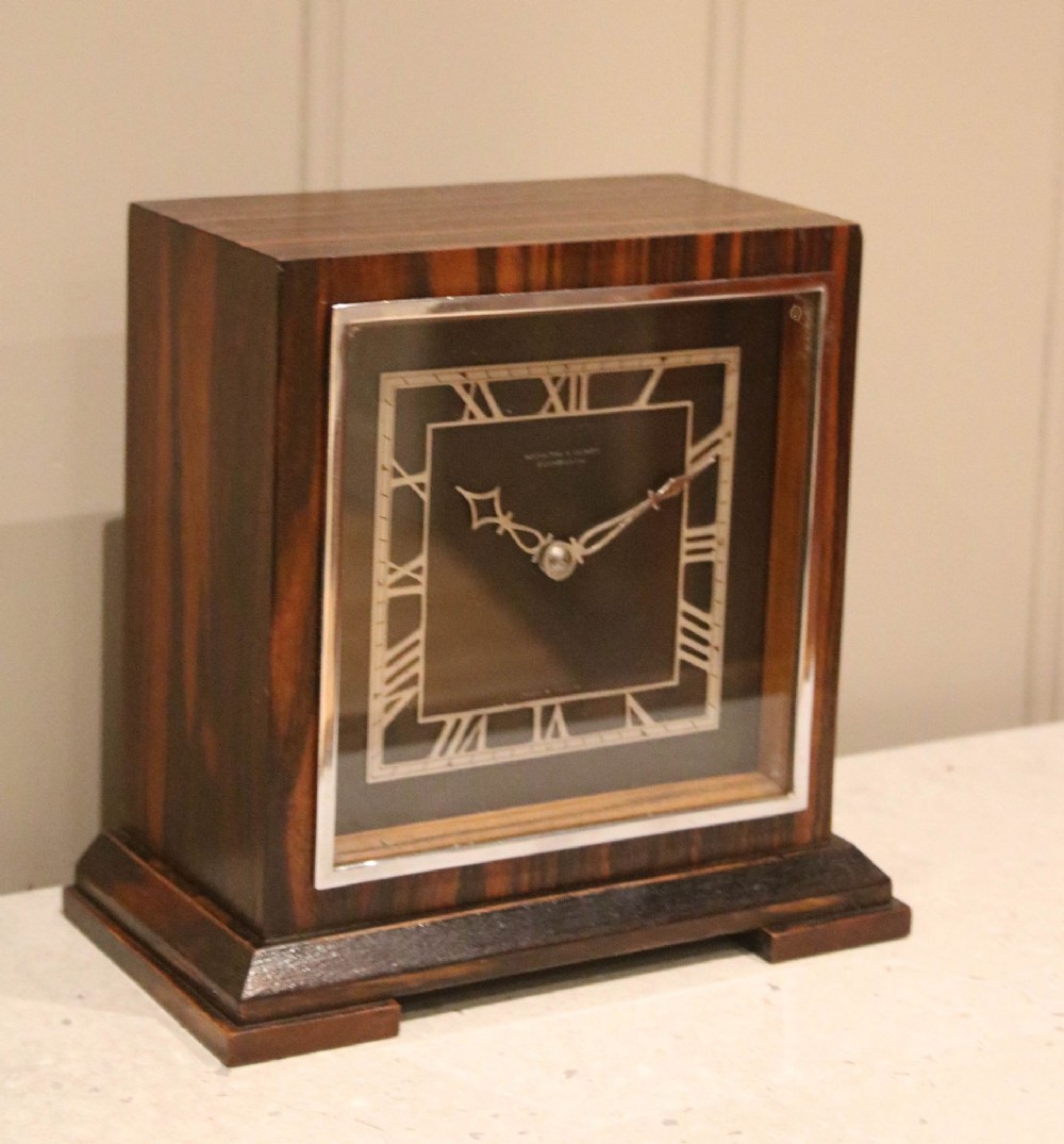 Good Quality Coromandel Art Deco Mantel Clock