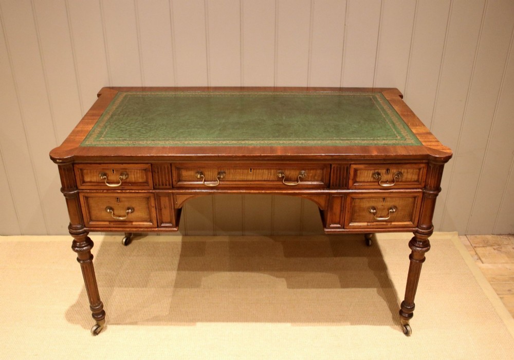 Mahogany & Satin Walnut Library Desk