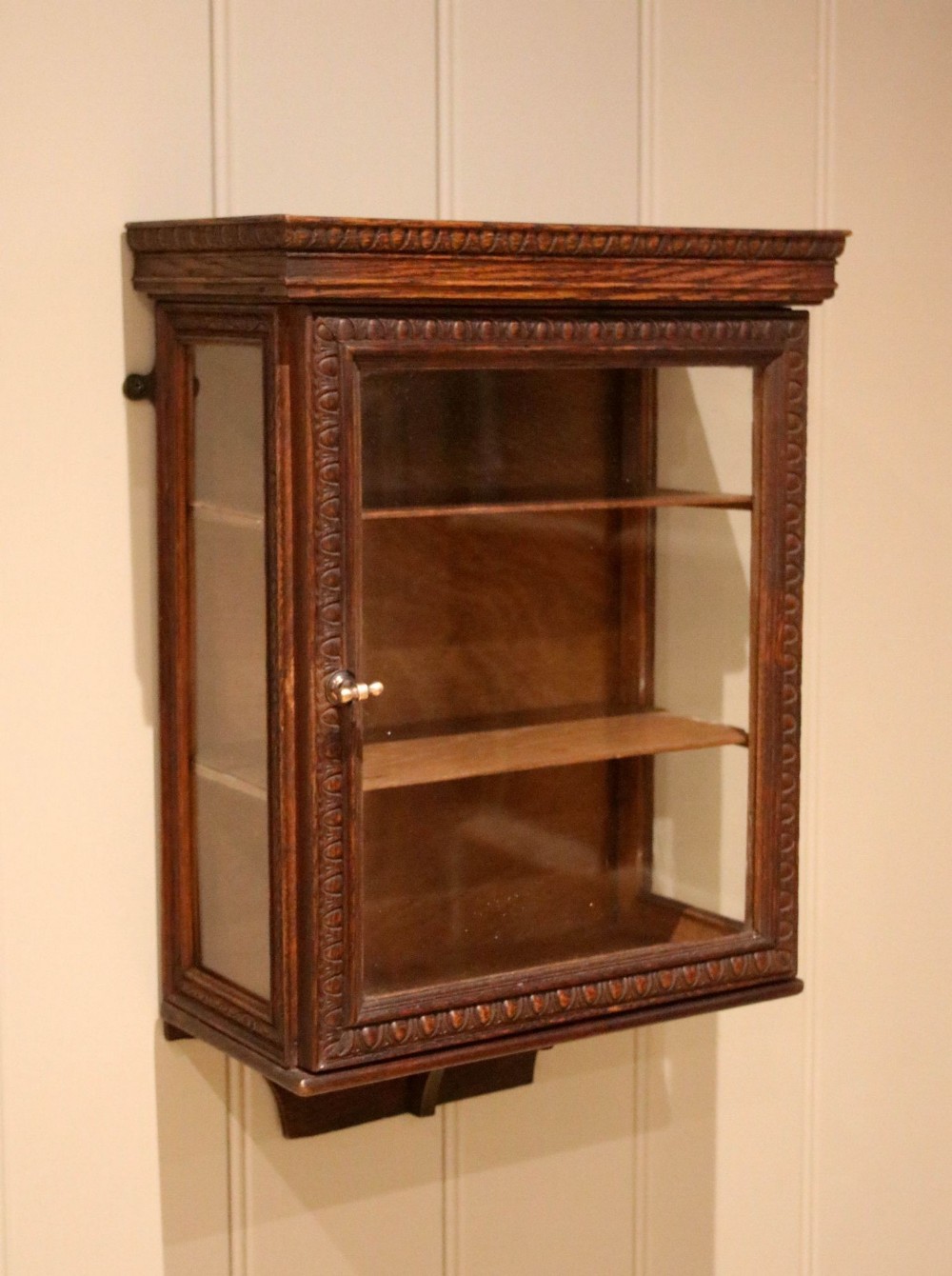 Carved Oak Wall Cabinet