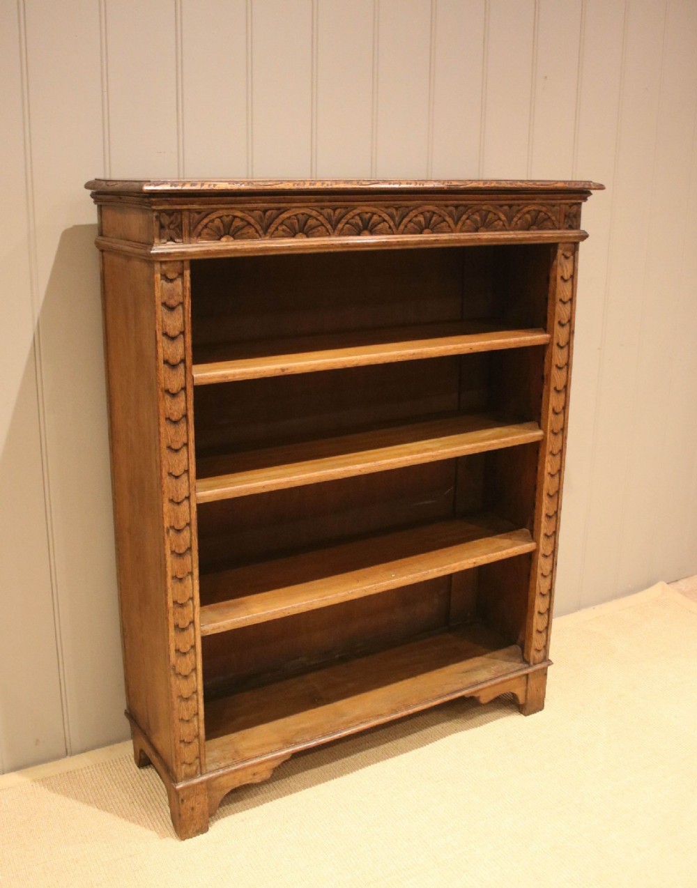 Victorian Oak Open Bookcase