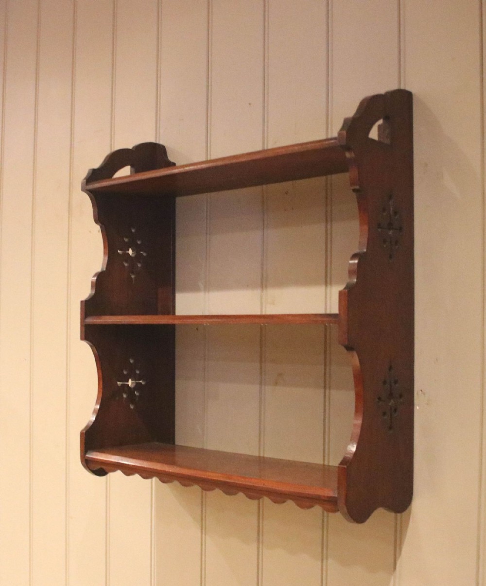 Edwardian Solid Mahogany Wall Shelves
