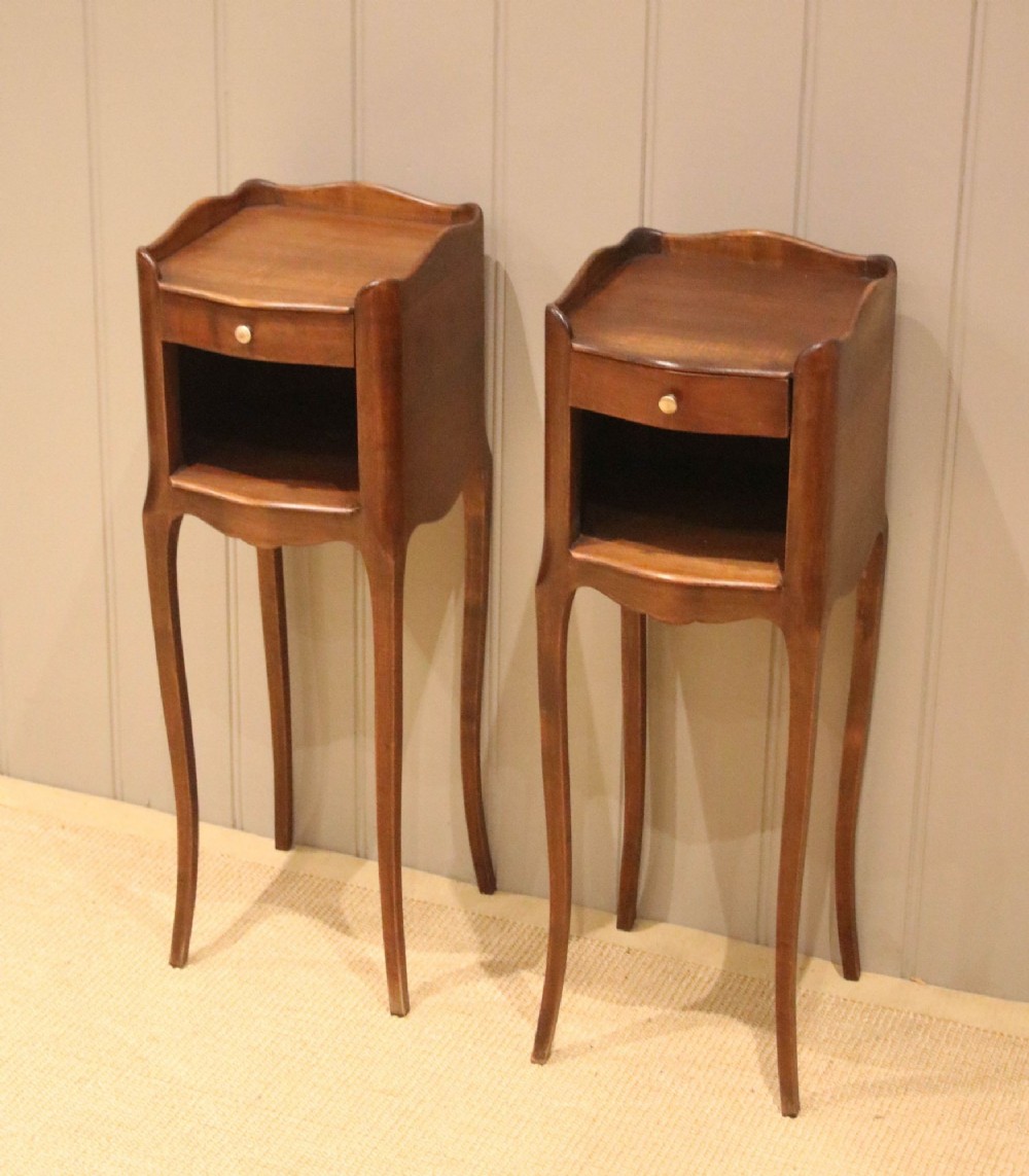 Pair Of Small Proportioned French Cherrywood Bedside Cabinets