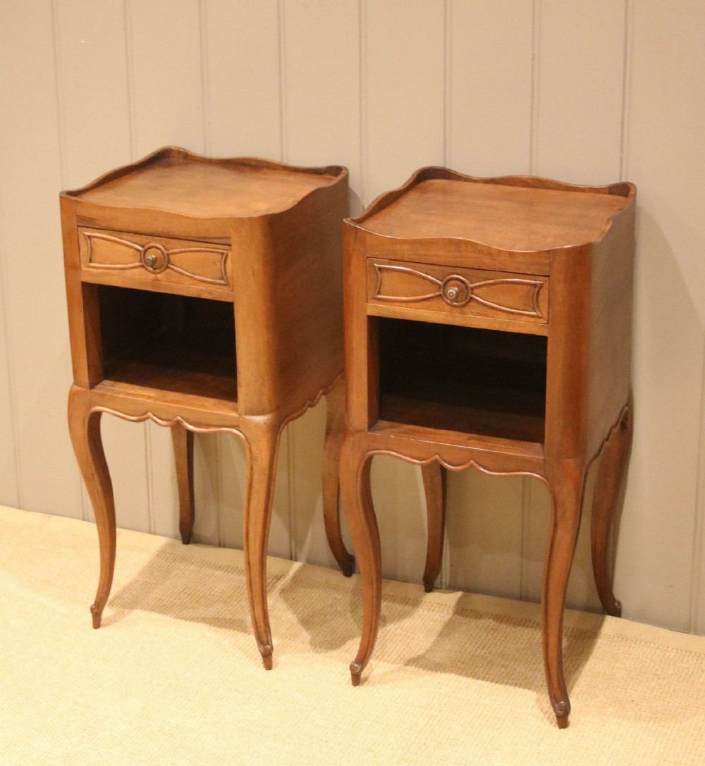 Pair Of French Cherry Wood bedside Cabinets