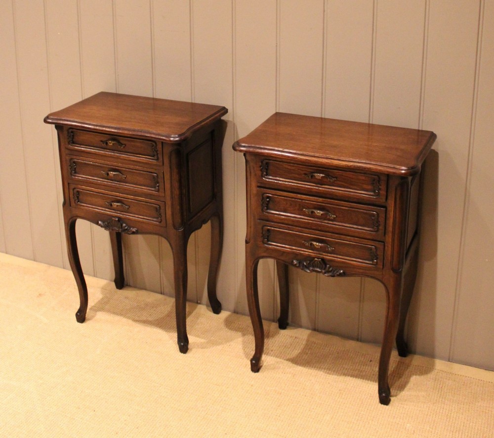 Pair Of French Oak Bedside Cabinets