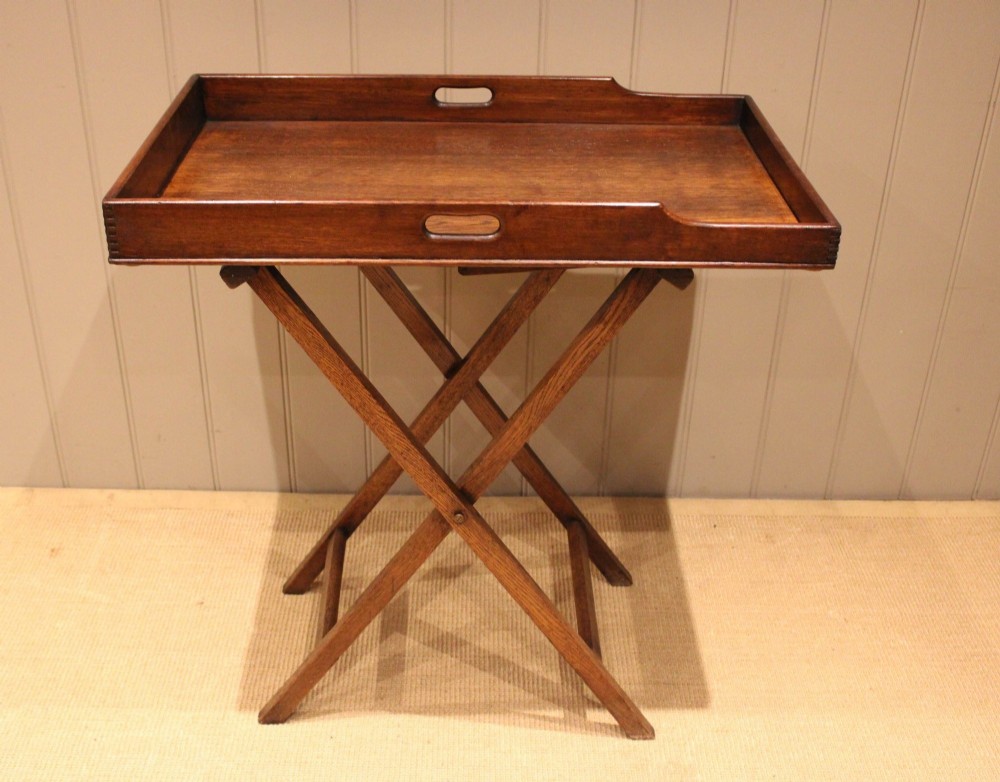 Edwardian Oak Butlers Tray & Stand