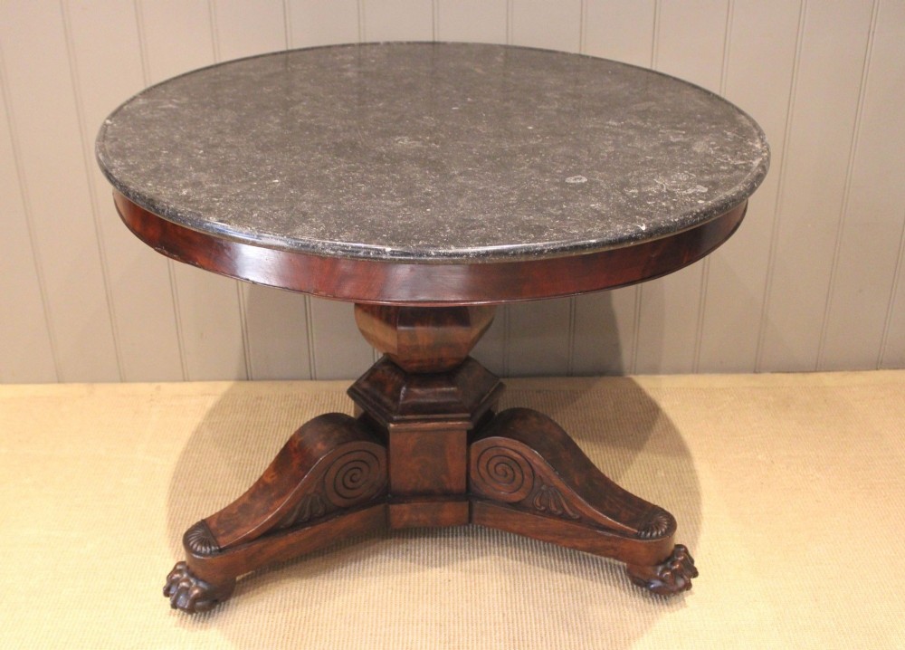 French Marble Top Mahogany Centre Table