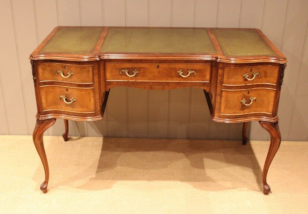 Walnut Serpentine Front Writing Desk