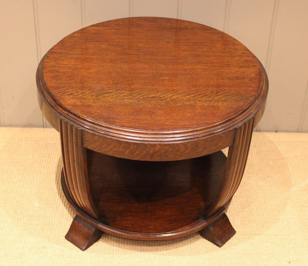 Art Deco Oak Circular Two Tier Table