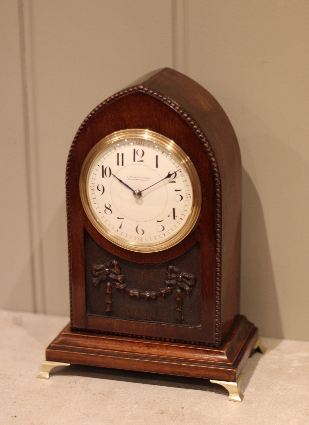 Mahogany Lancet Top Mantel Clock