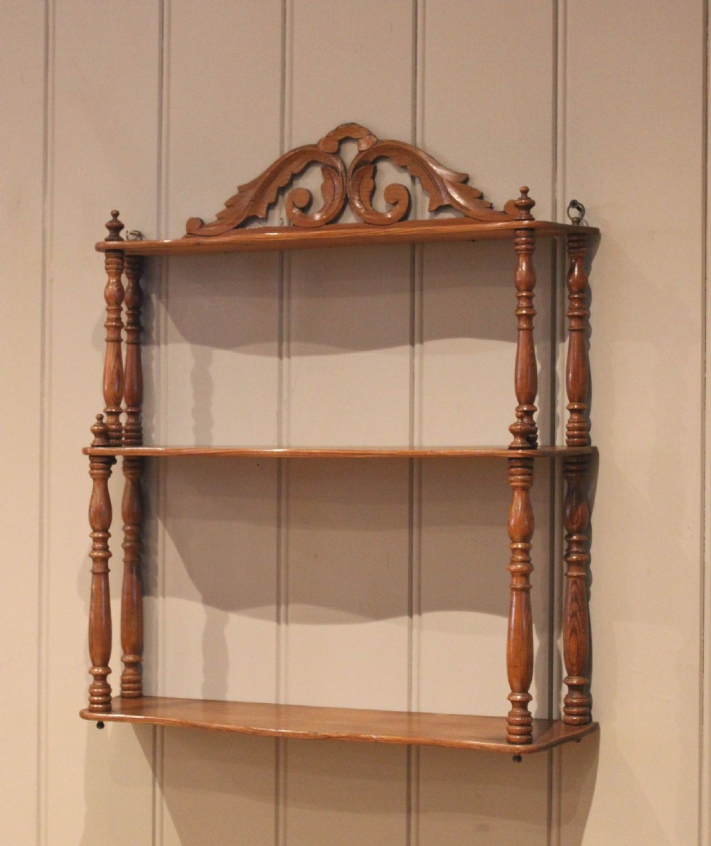 French Pitch Pine Wall Shelves