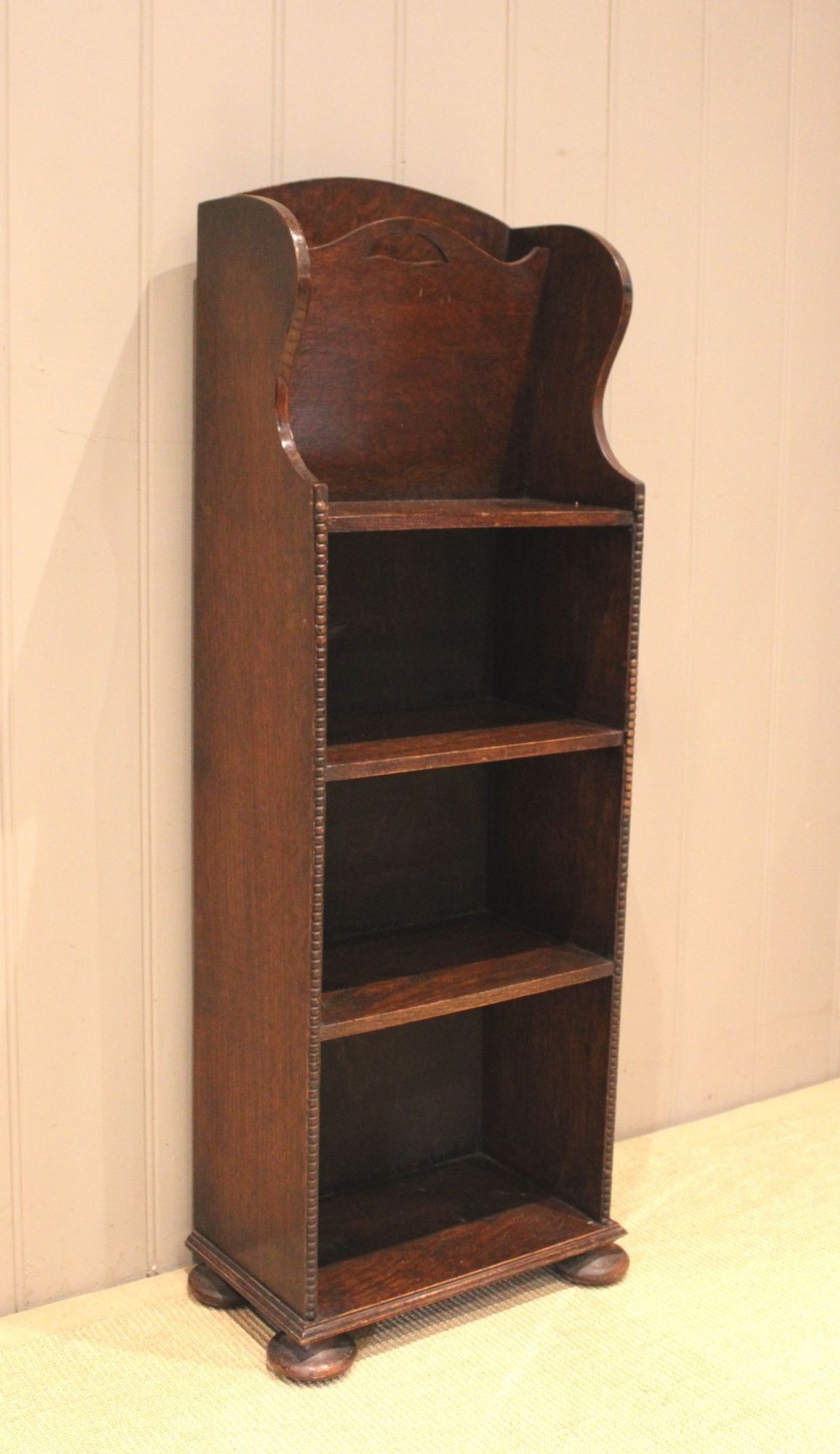 Oak Open Bookcase With Magazine Rack