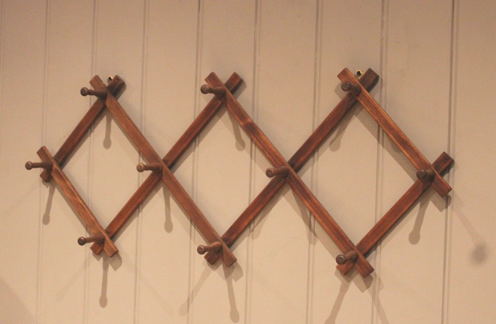 French Extending Beech Coat Hooks