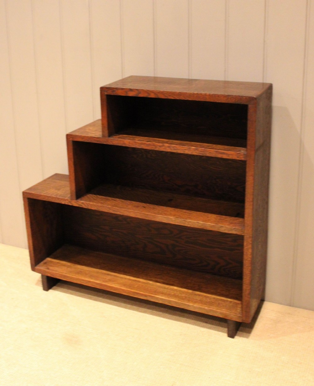 Oak Art Deco Sectional Open Bookcase