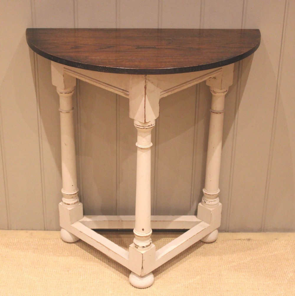 Oak Demi Lune Side Table
