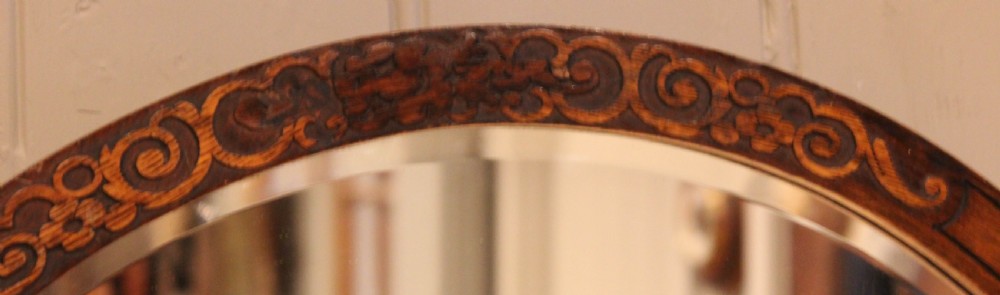 Circular Oak Wall Mirror View VII