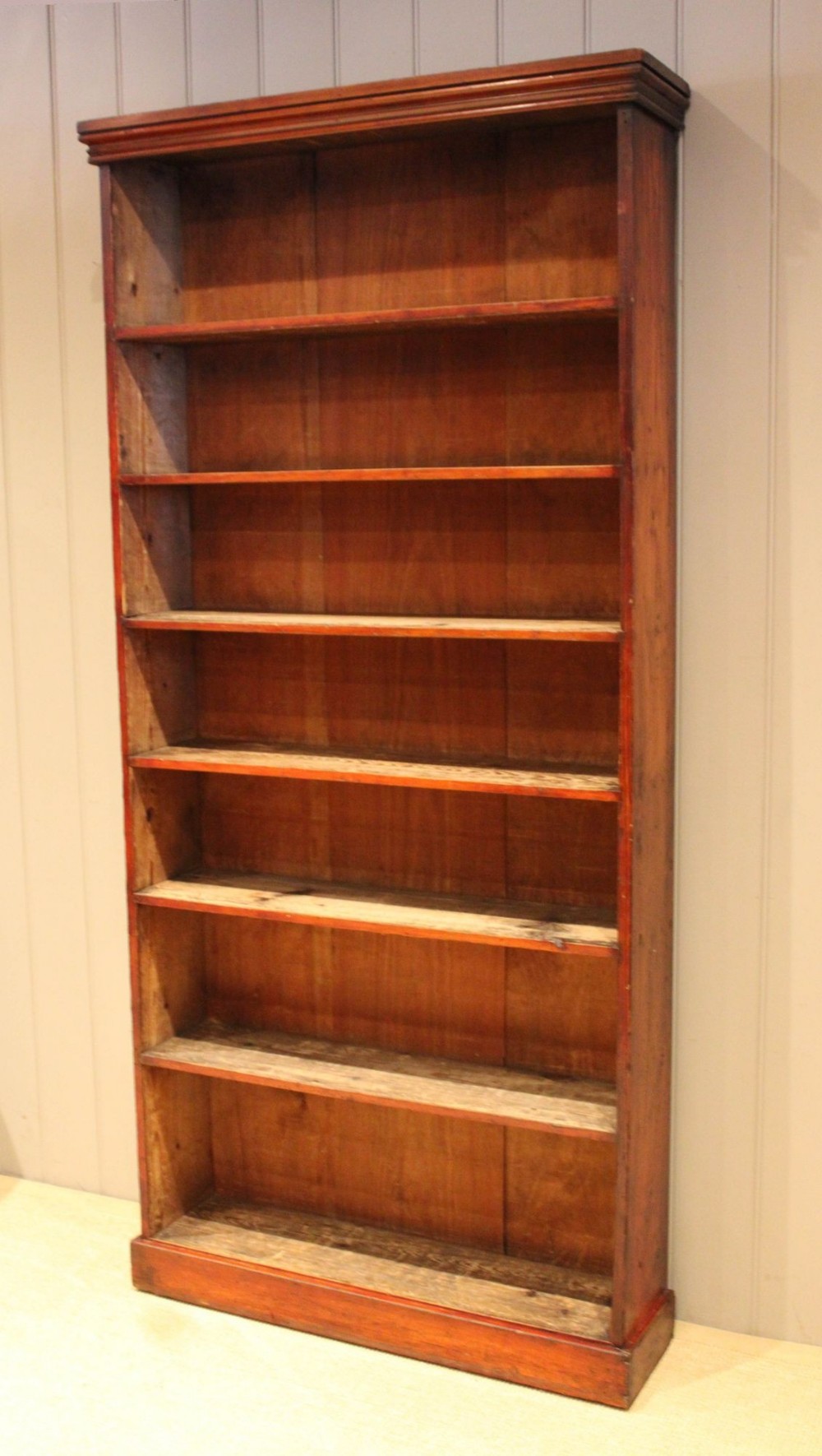 Mid Victorian Tall Rustic Pine Open Bookcase