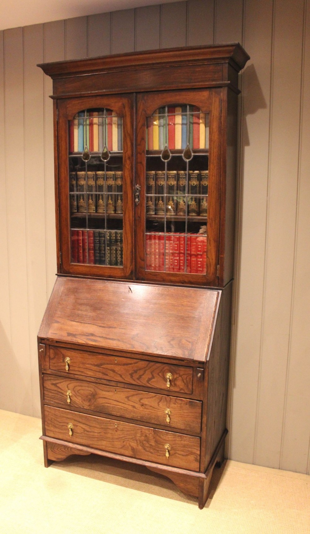 Oak Bureau Bookcase