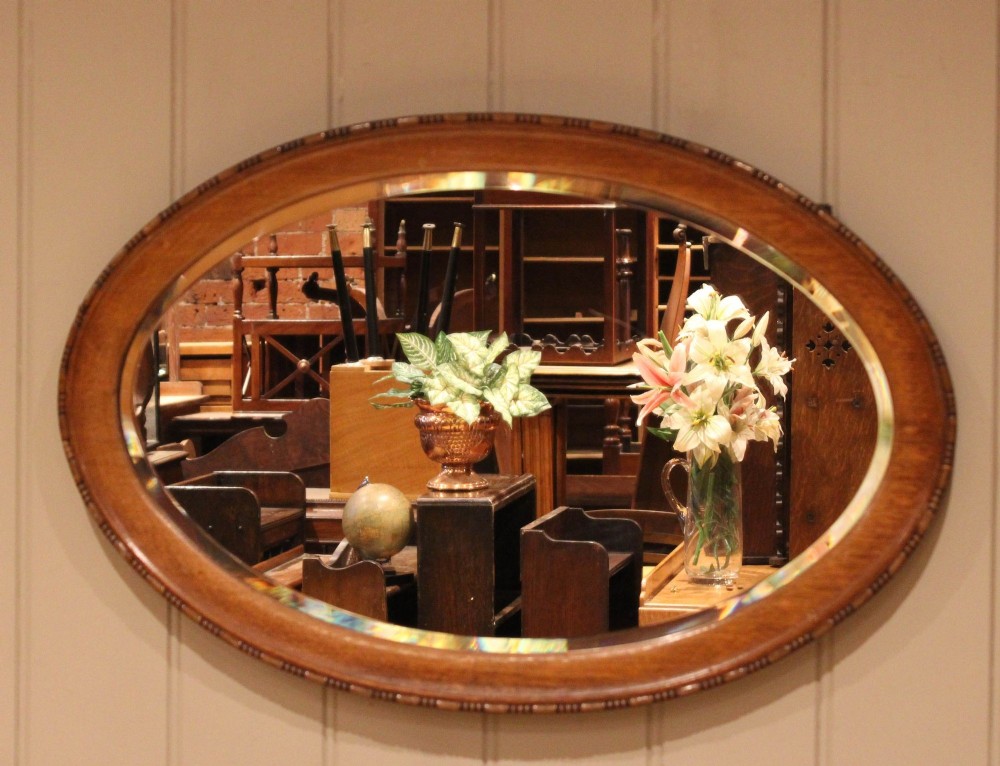 Oval Oak Wall Mirror