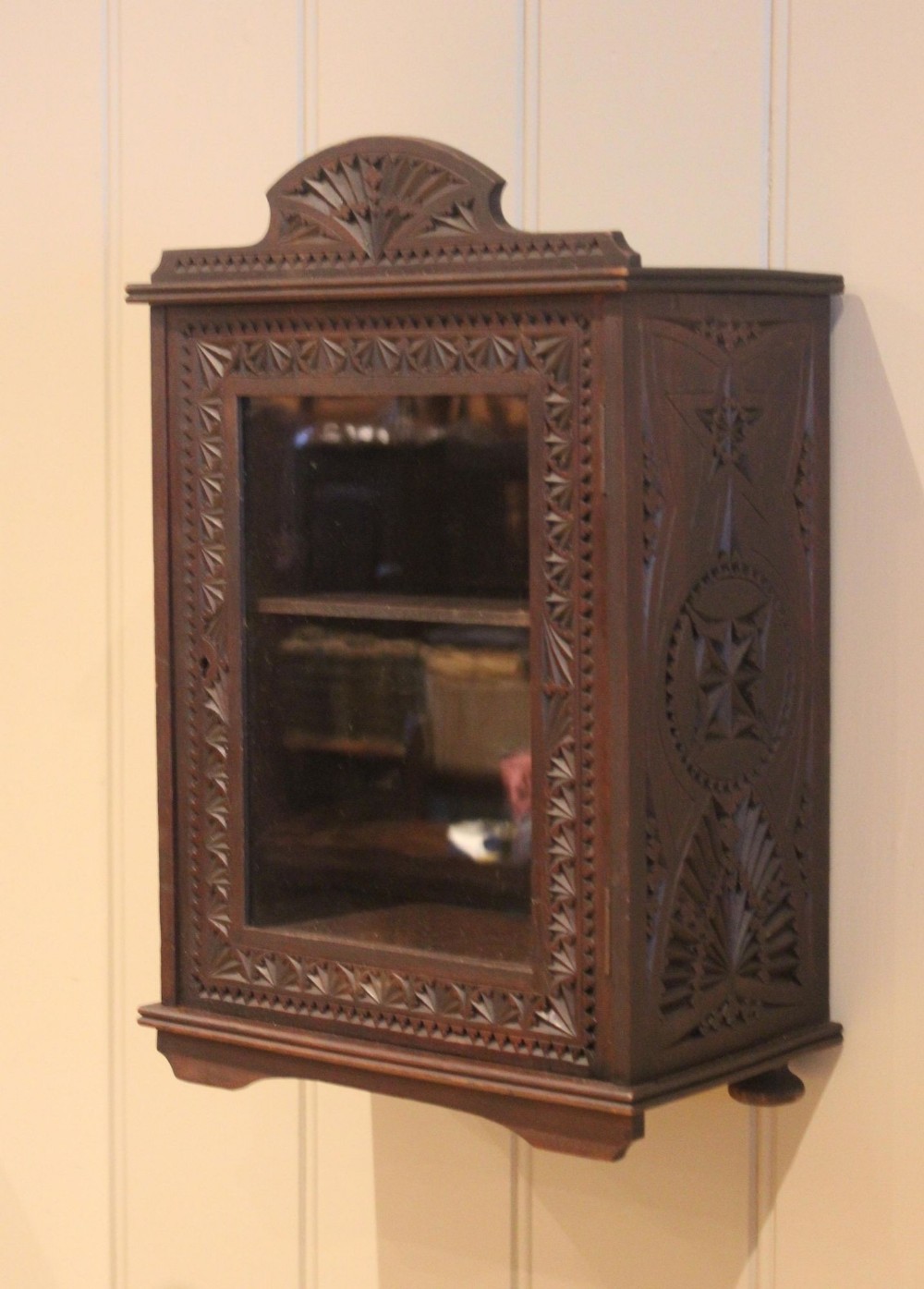 Carved Beech Wall Cabinet