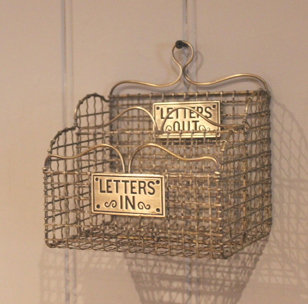 Edwardian Brass Letter Rack
