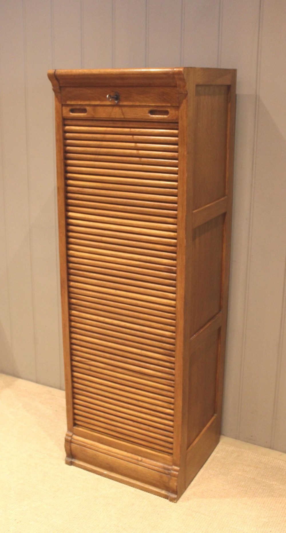 French Single Tambour Front Filing Cabinet