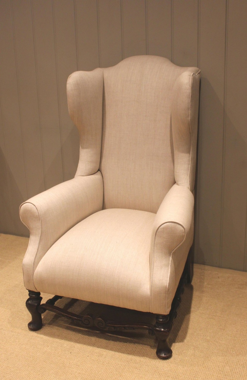 Mid 19th Century Oak Framed Wing Back Armchair