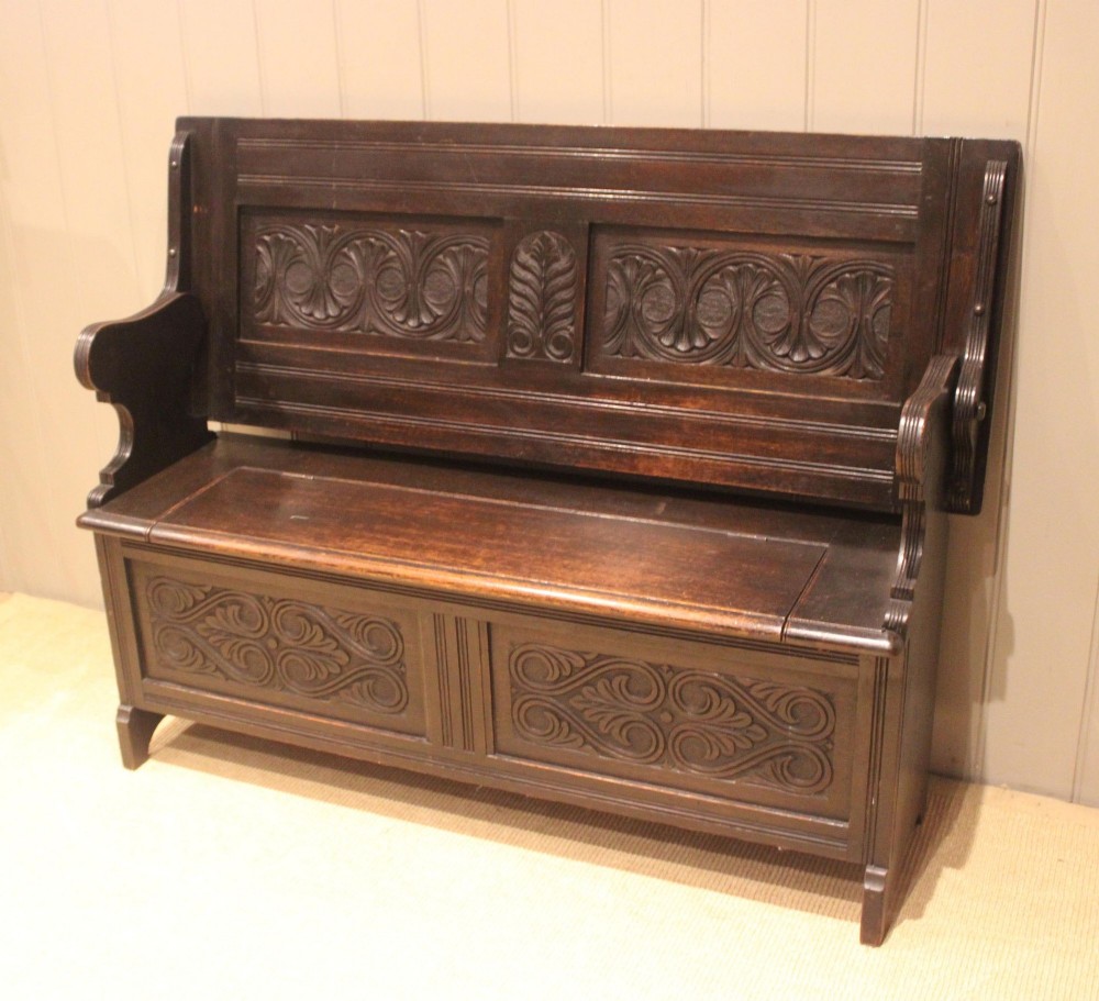 Solid Oak Monks Bench

