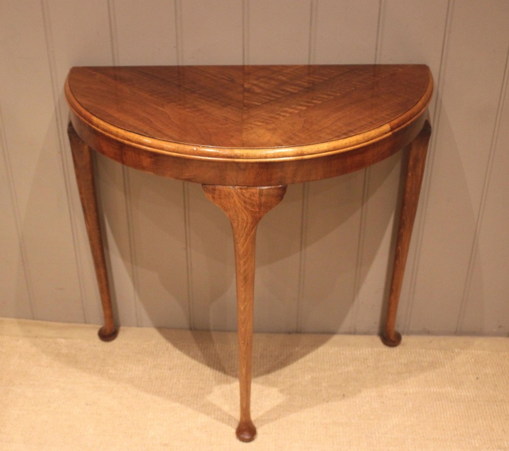 Walnut Demi Lune Table