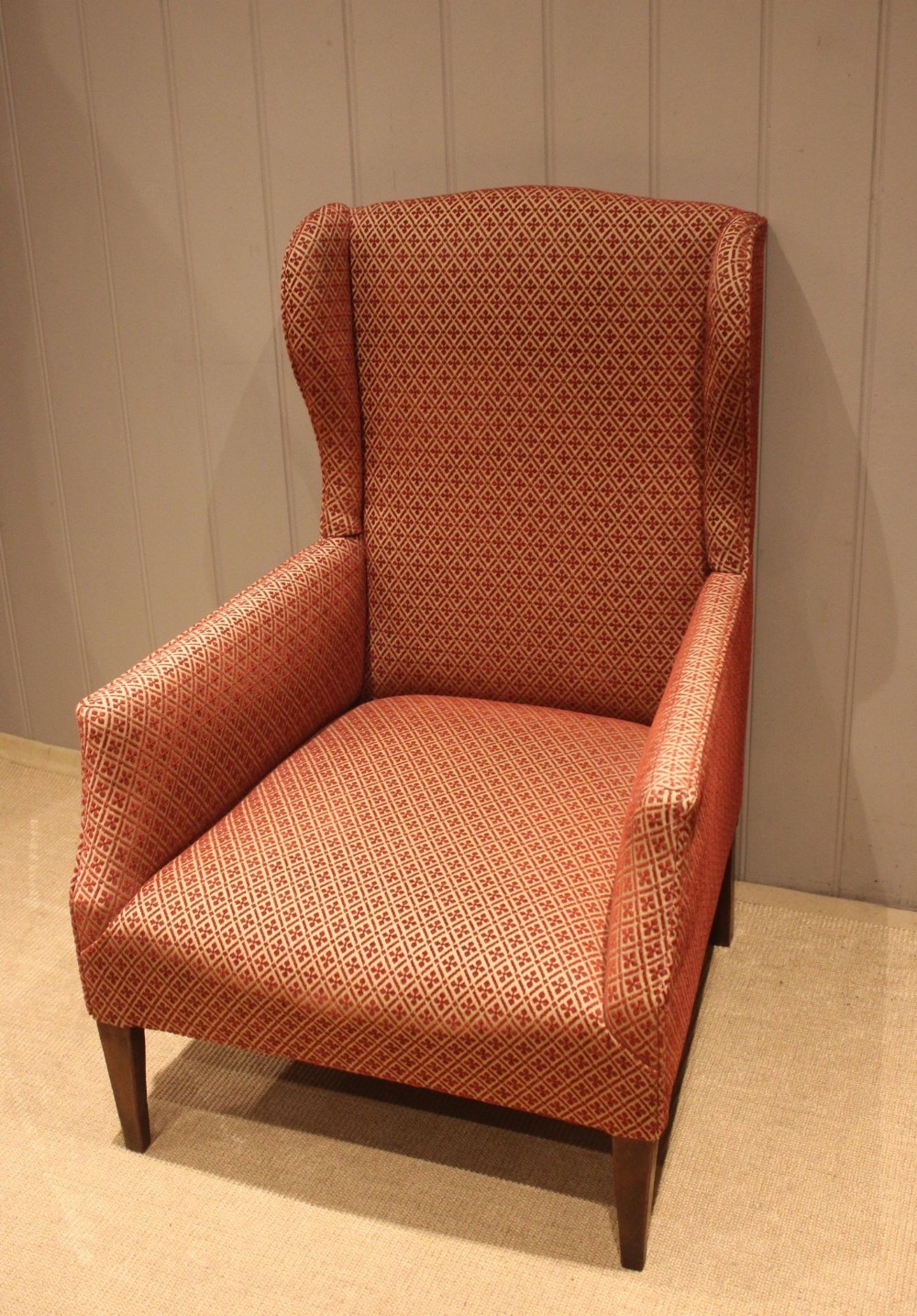 Edwardian Beech Framed Wing Armchair