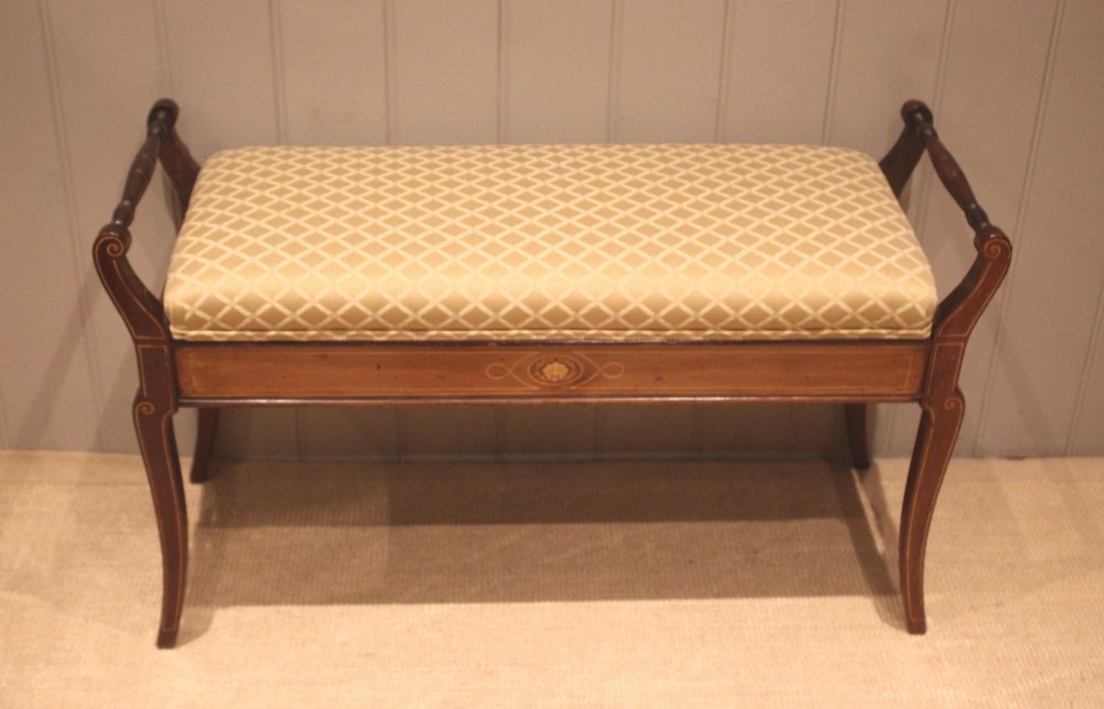 Edwardian Mahogany Duet Stool