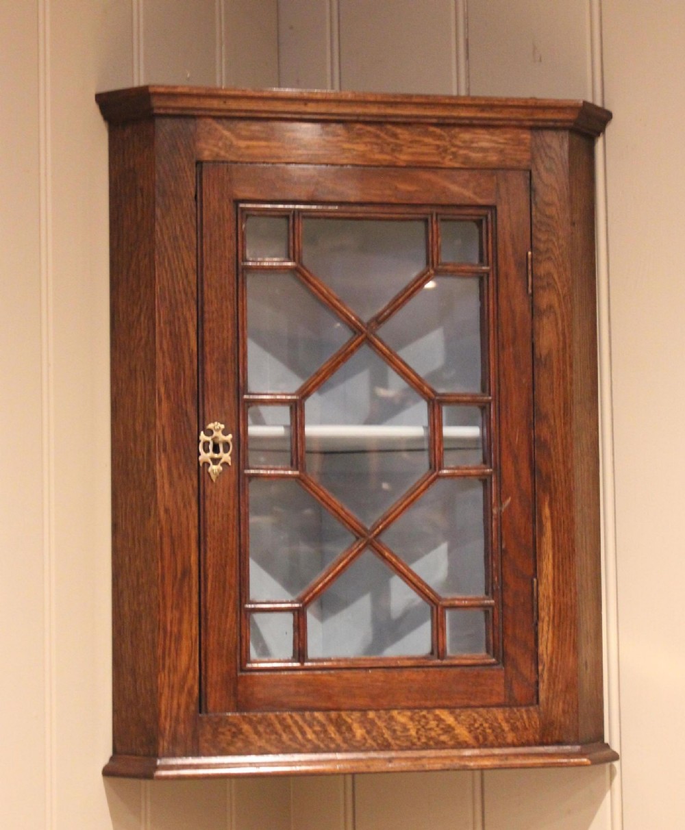 Oak Corner Wall Cabinet