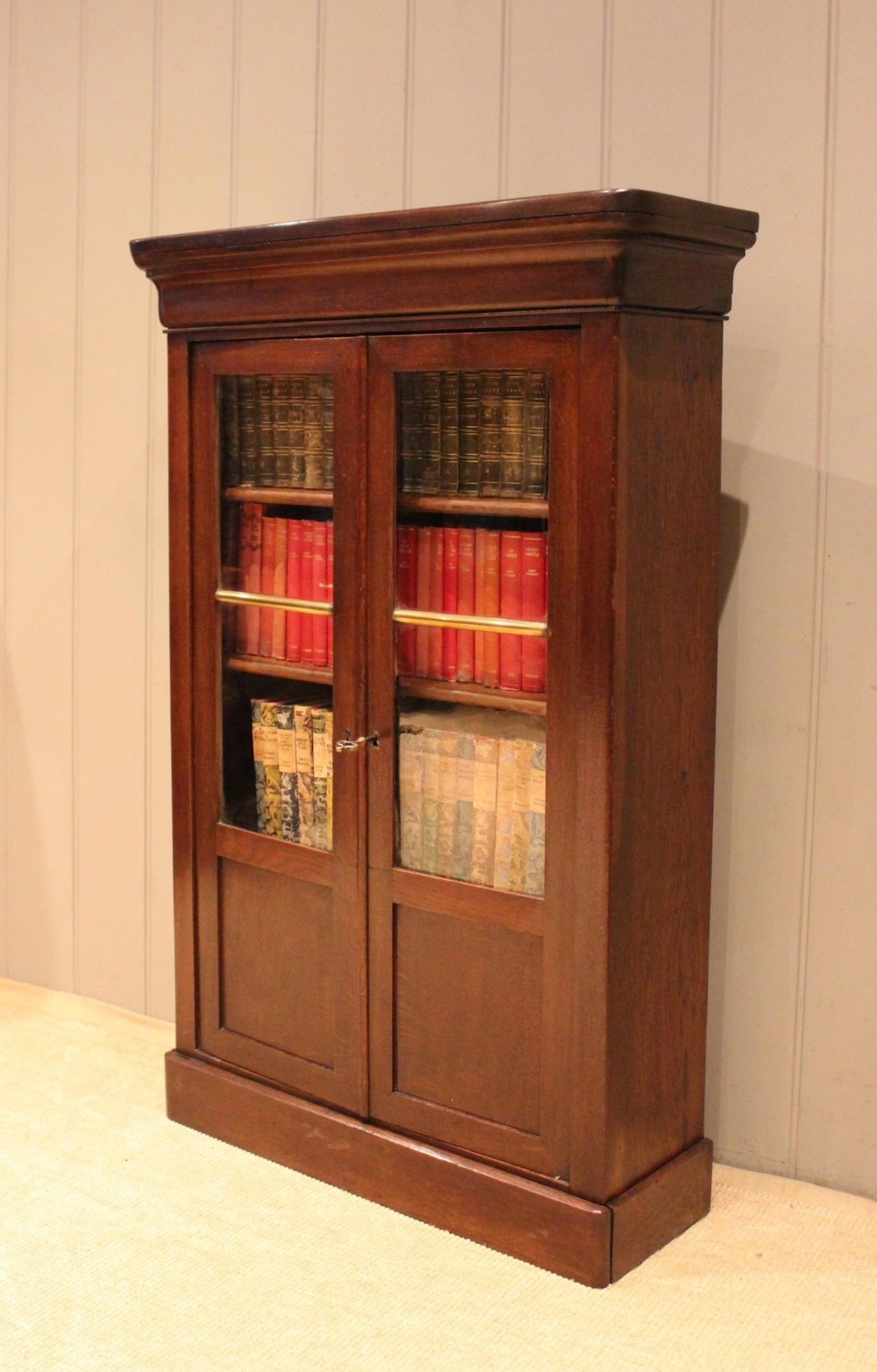 Small French Walnut Glazed Bookcase