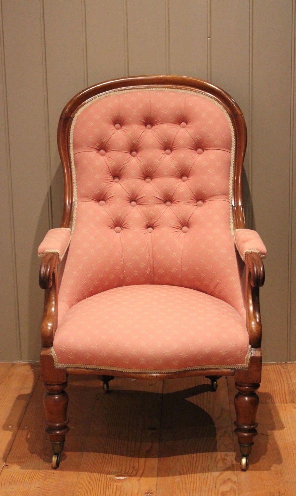 Victorian Walnut Button Back Armchair