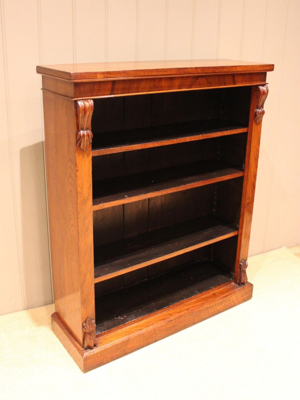 Victorian Walnut Open Bookcase
