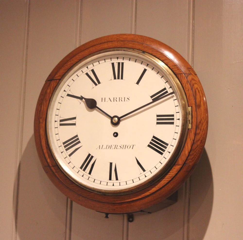 Edwardian Oak Fusee Dial Clock
