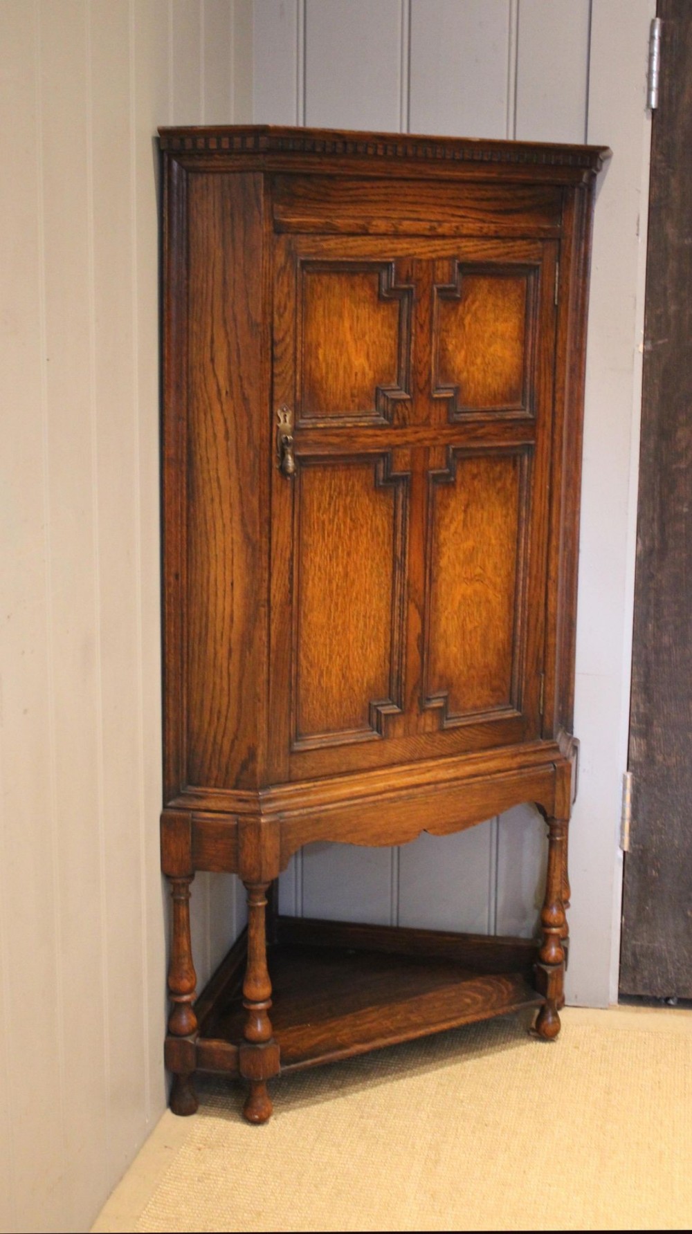 Solid Oak Corner Cabinet