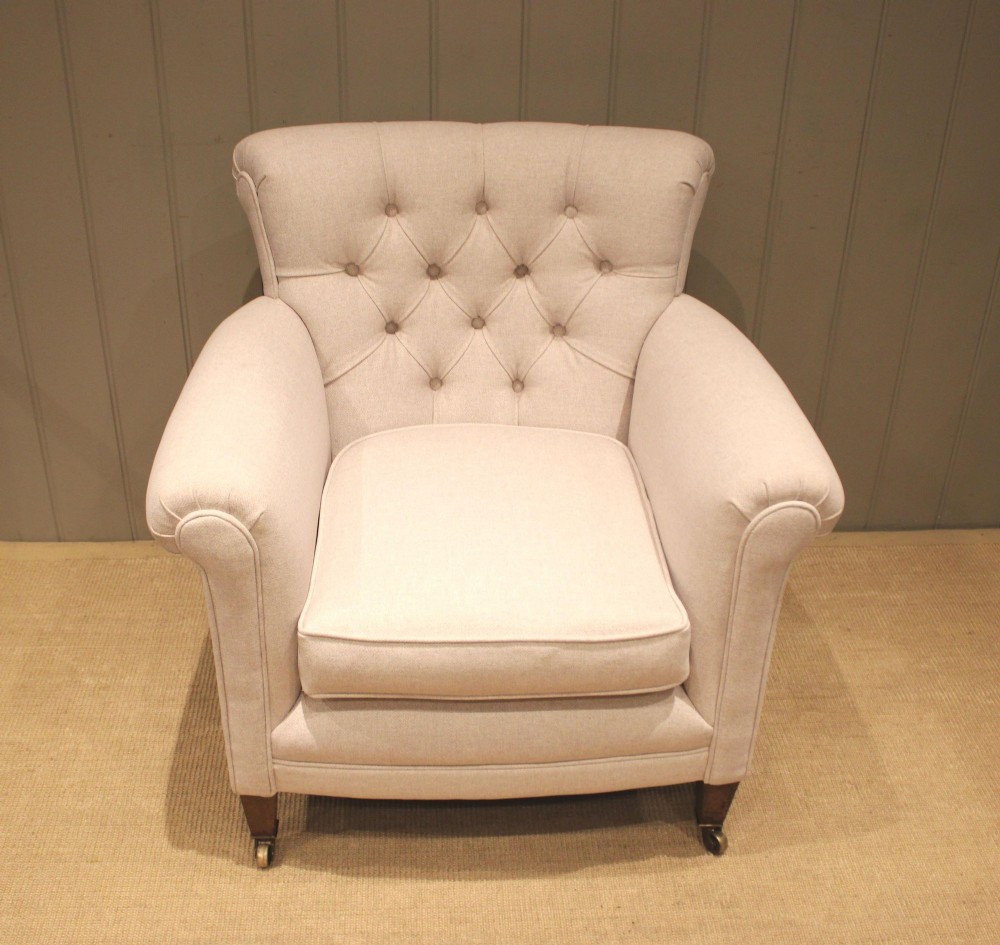 Edwardian Cream Upholstered Armchair