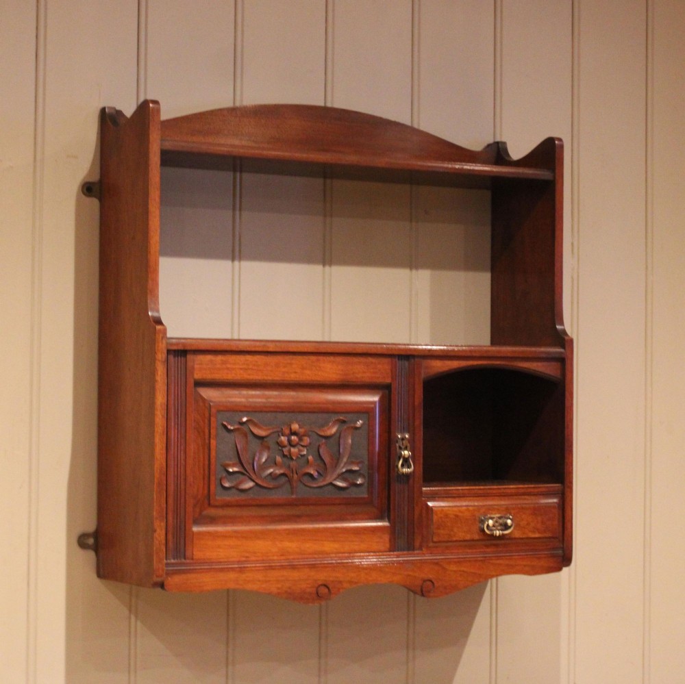 Edwardian Walnut Wall Cabinet
