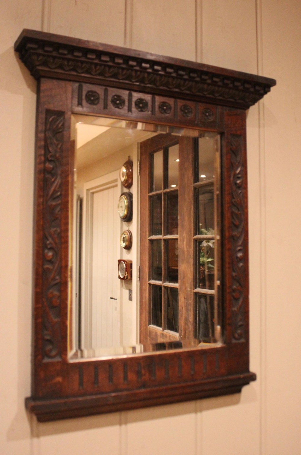 Late 19th Century Oak Wall Mirror