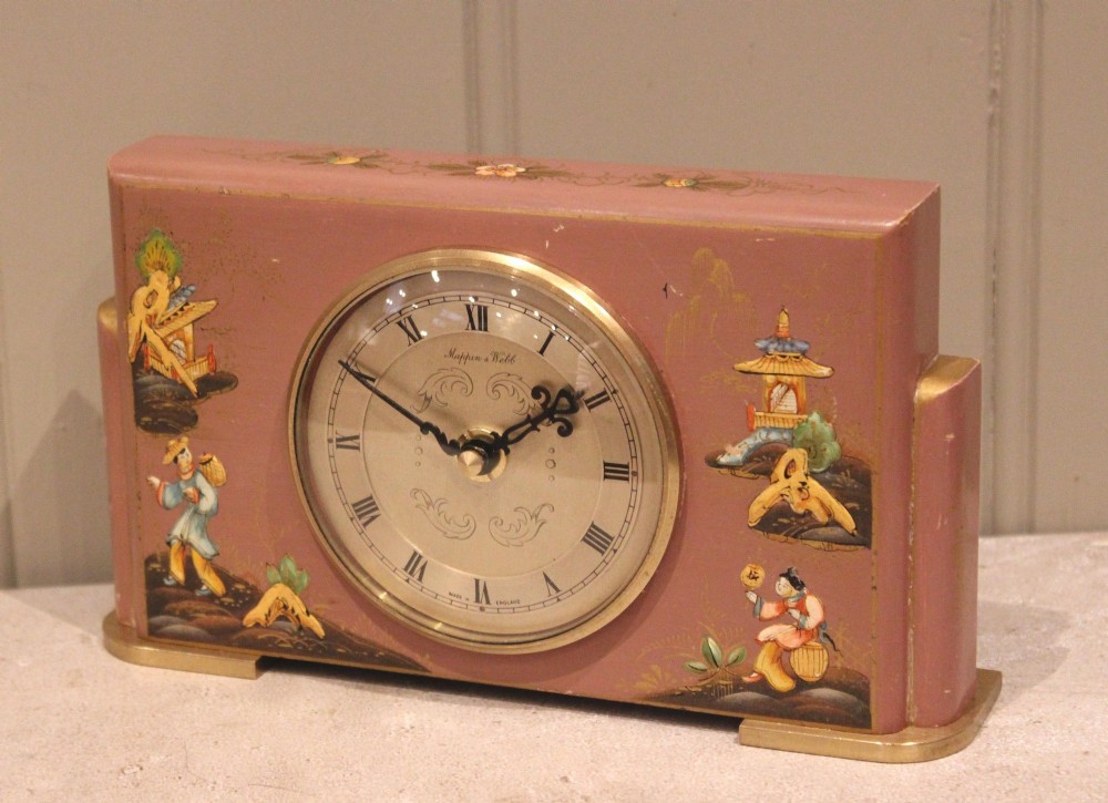Dusky Pink Chinoiserie Mantel Clock