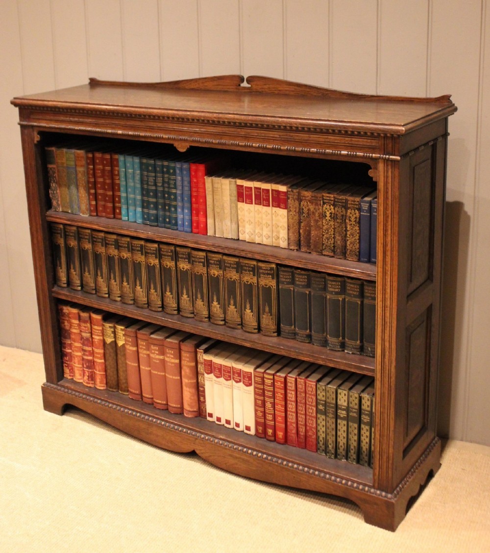 Substantial Oak Open Bookcase