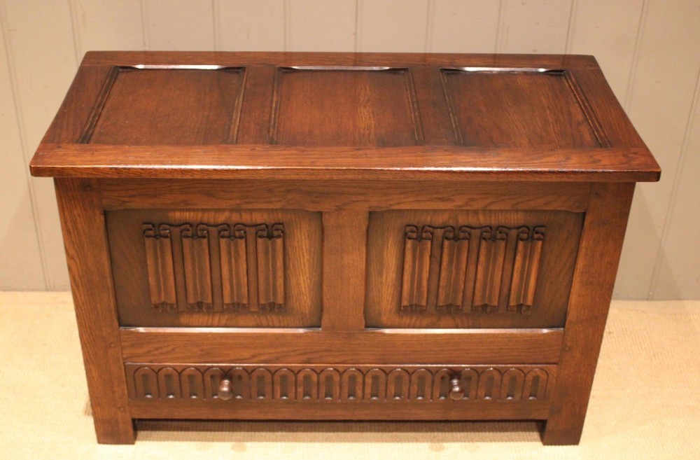 Oak Linenfold Coffer