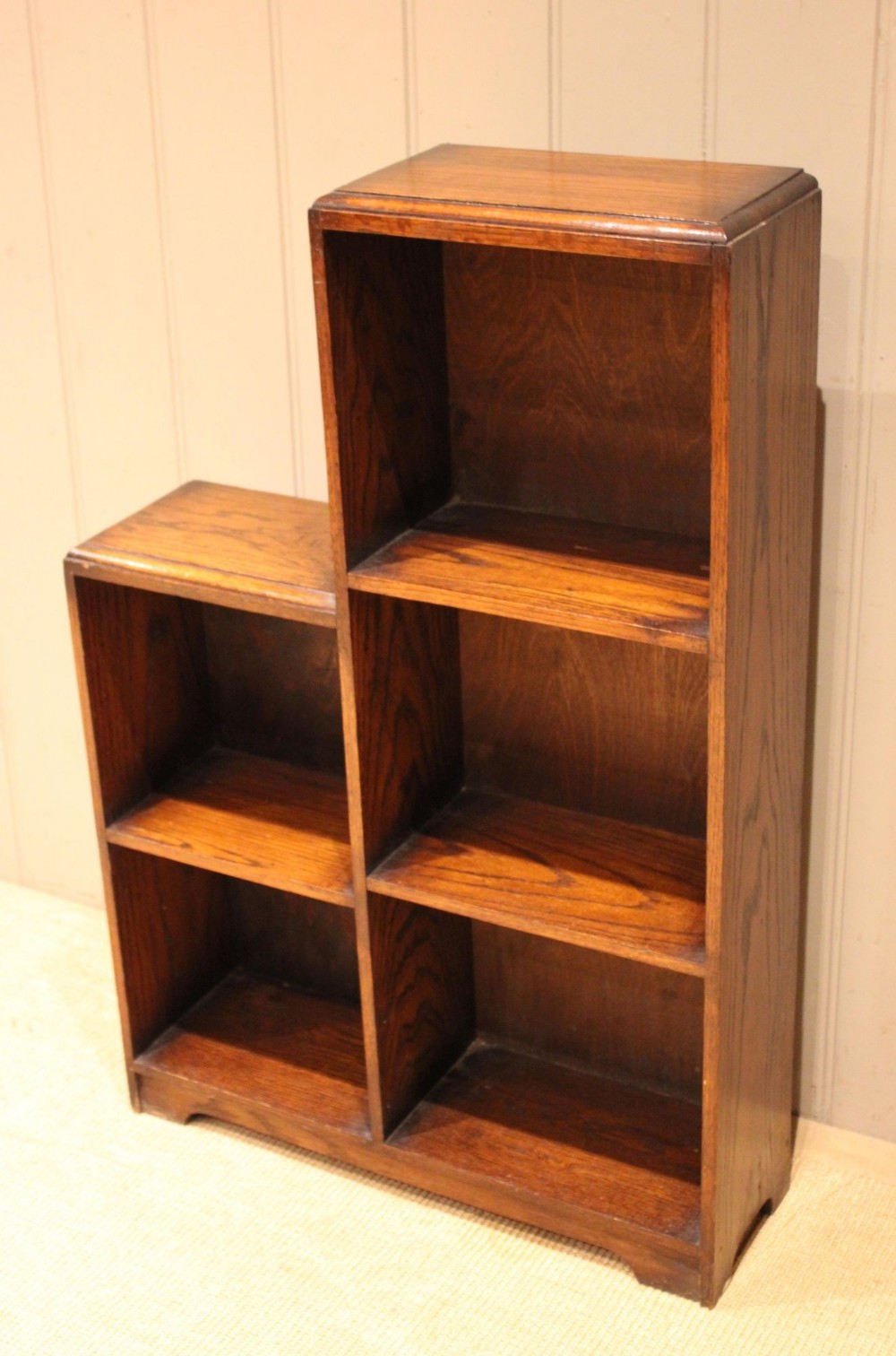Art Deco Oak Sectional Open Bookcase