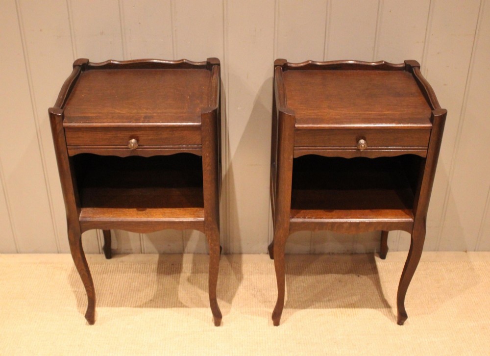 Pair Of French Oak Bedside Cabinets