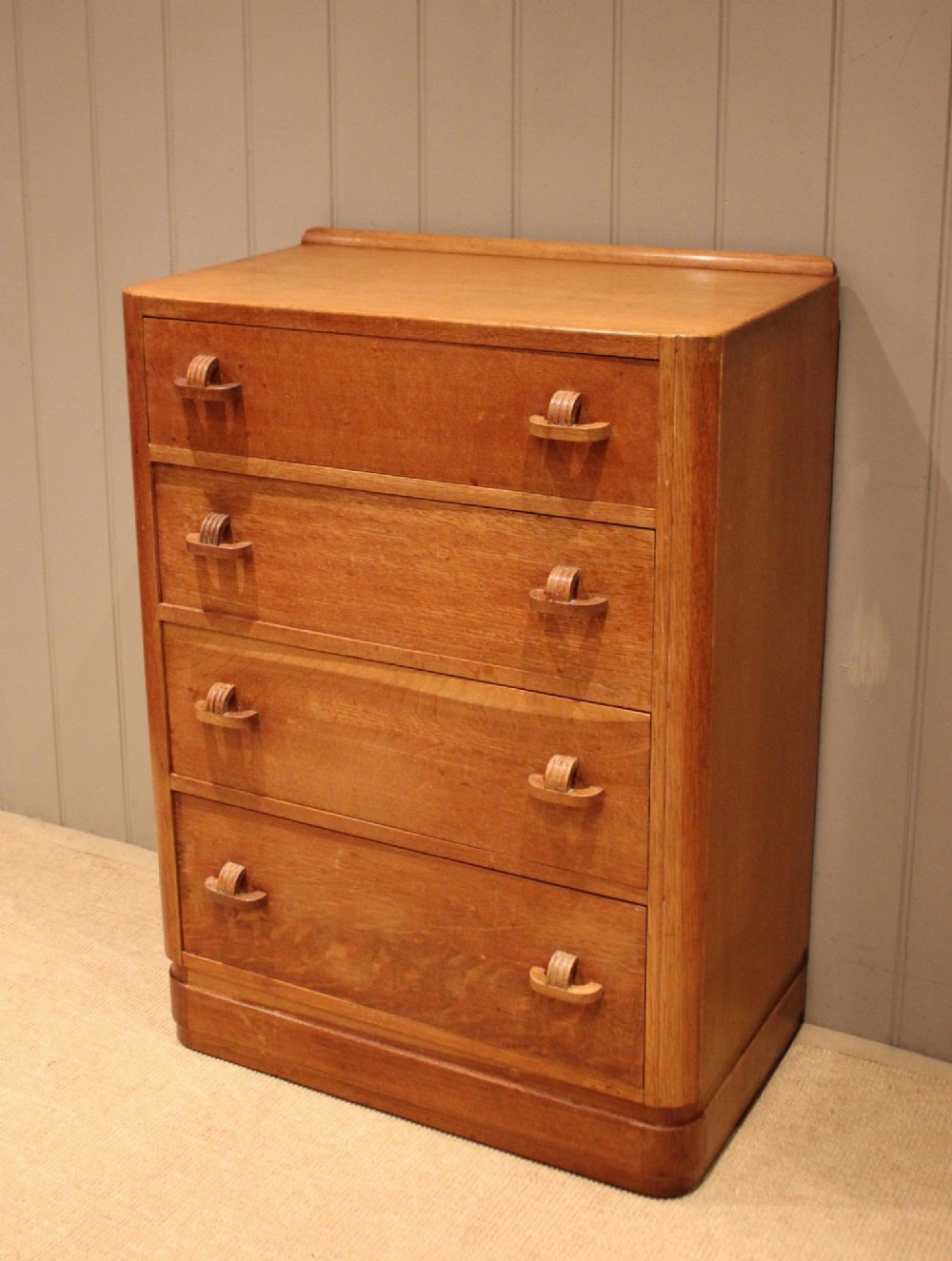 Golden Oak Art Deco Chest Of Drawers