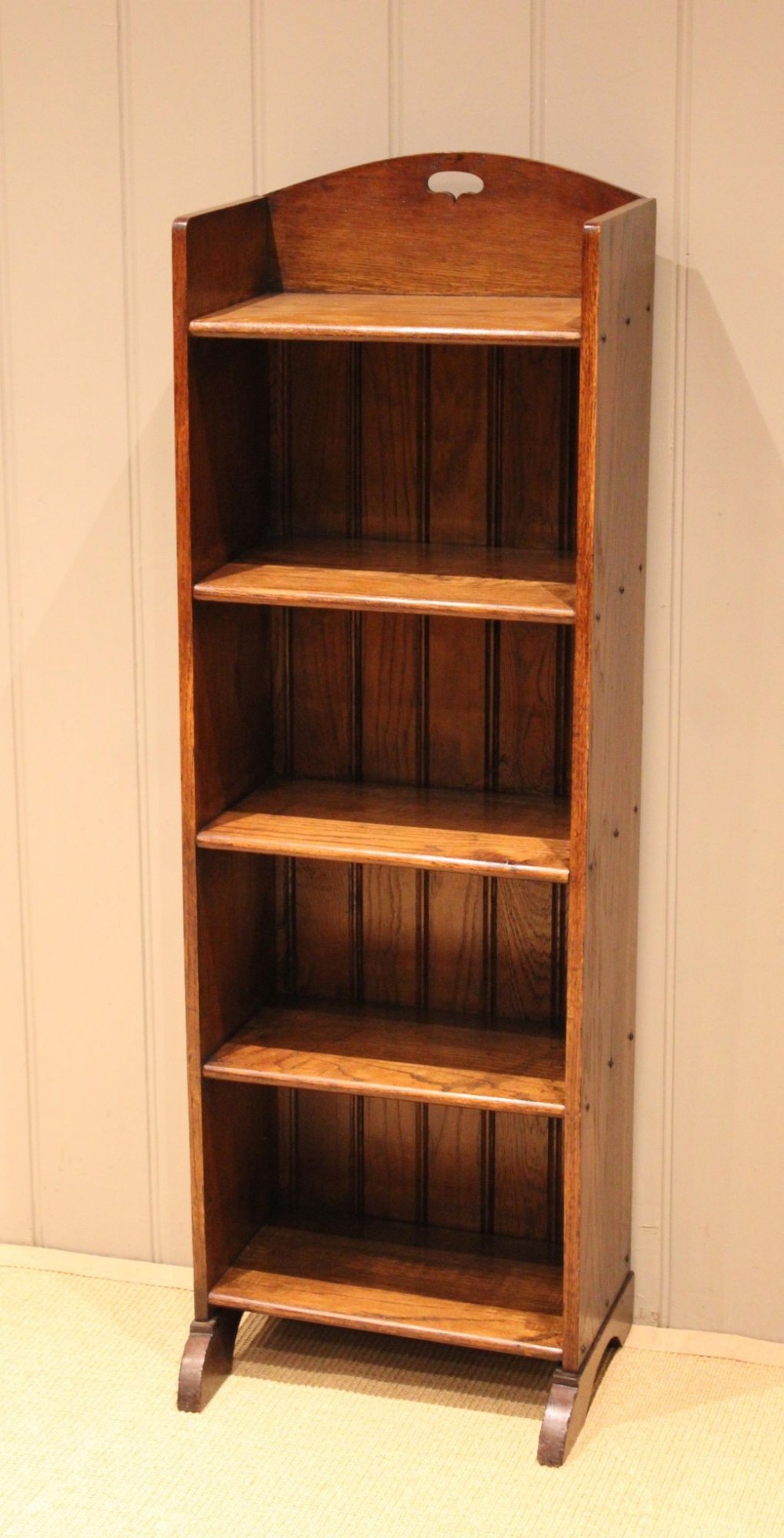 Oak Arts & Crafts Open Bookcase